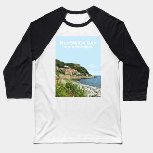 Runswick Bay, North Yorkshire. Travel poster Baseball T-Shirt